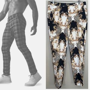 Suslo Couture Satin Slim Pants 34" waist 28" inseam Gently worn Stretch satin